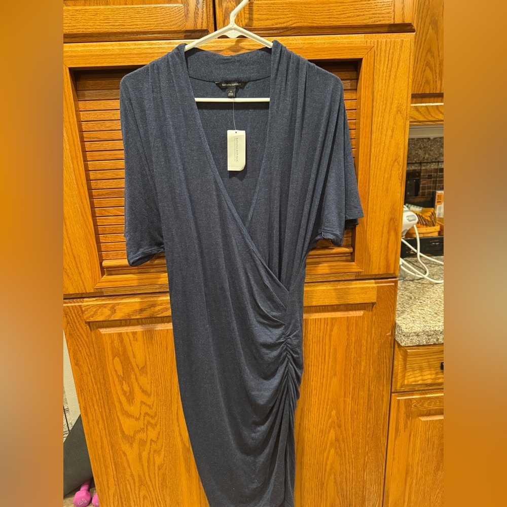 NWT Banana Republic Asymmetrical Navy Dress